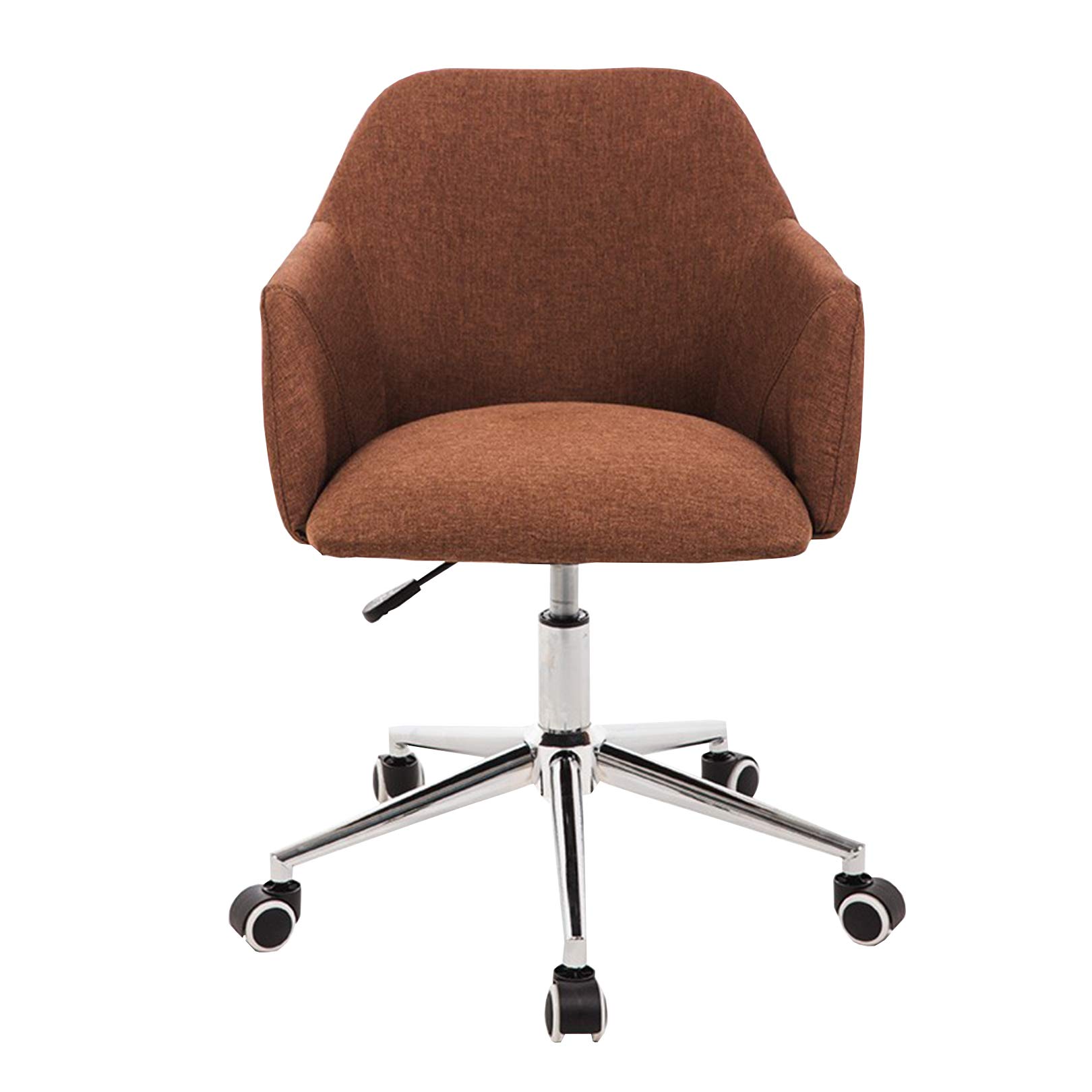 Chaise d'appoint ergonomique en lin avec dossier moyen et accoudoirs