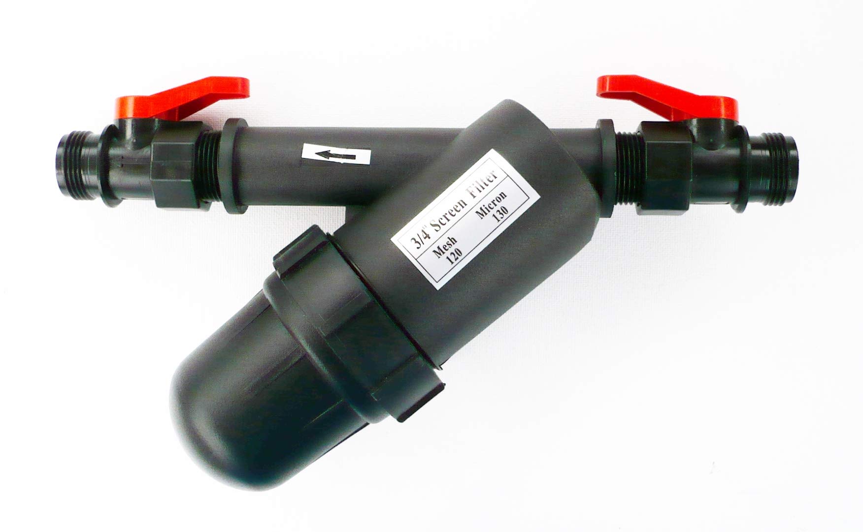 Farm & Field Hardware In-Line Bottle Type Water Filter. 120 Mesh. 130 Micron. 10 Connection Variations (3/4" BSP Ball Valves)