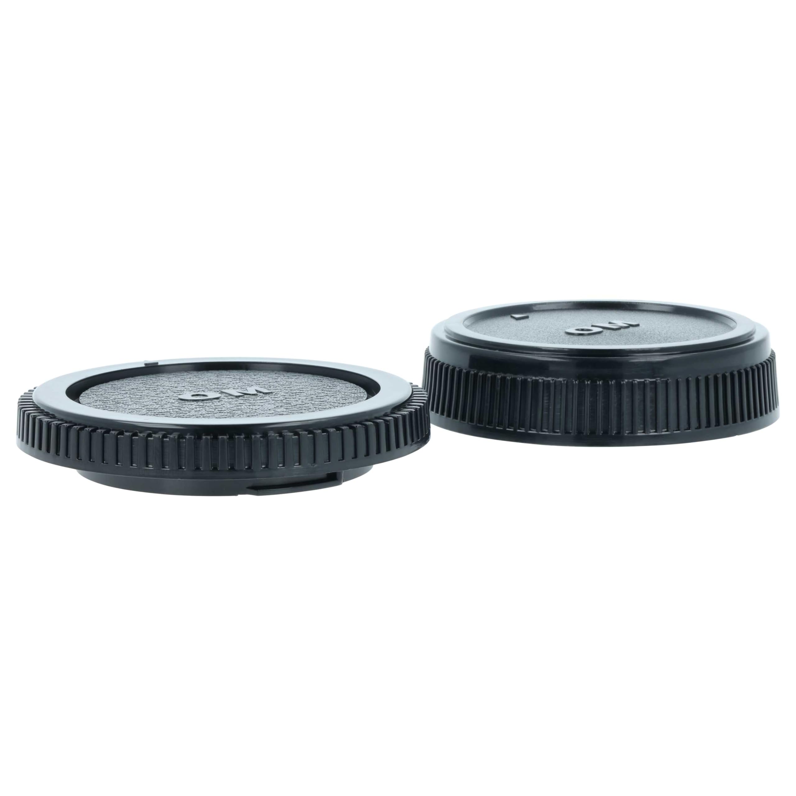 vhbw Lot de Bouchons pour Objectif Compatible avec Olympus OM-10 | OM-1, OM-4, OM-2, OM-4TI appareil photo - Cache arrière et de boîtier noir