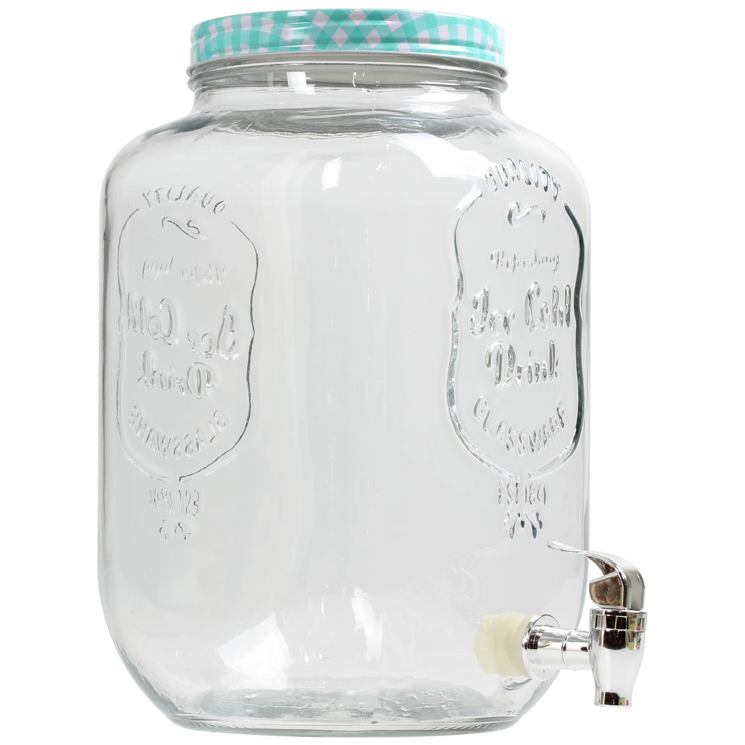 8 Litre Large Barrel Clear Glass Jar Cocktail Beverage