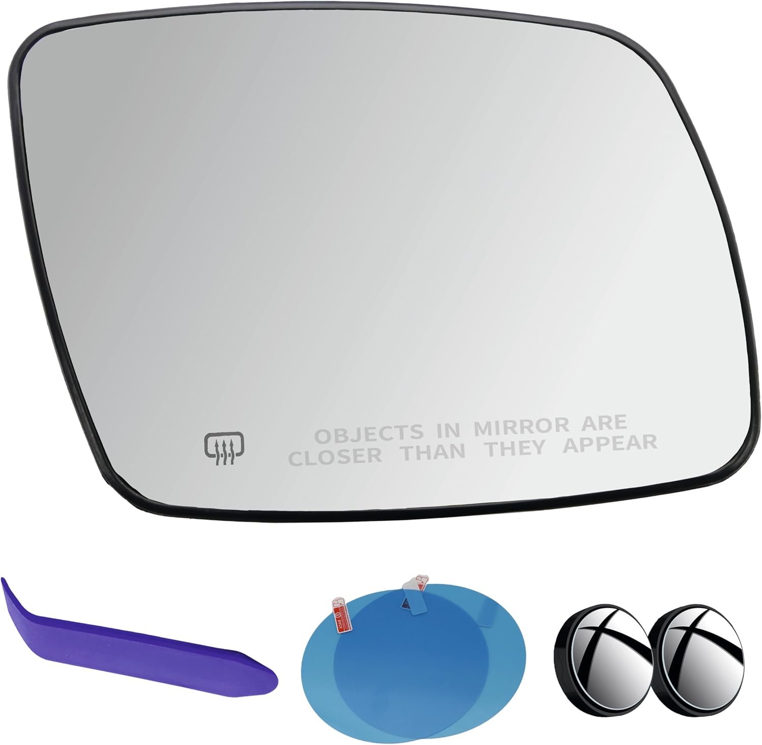 EAP Driver Side Mirror Glass Compatible with Dodge Journey 2009-2020, Heated, 68045693AA, 68045691AA