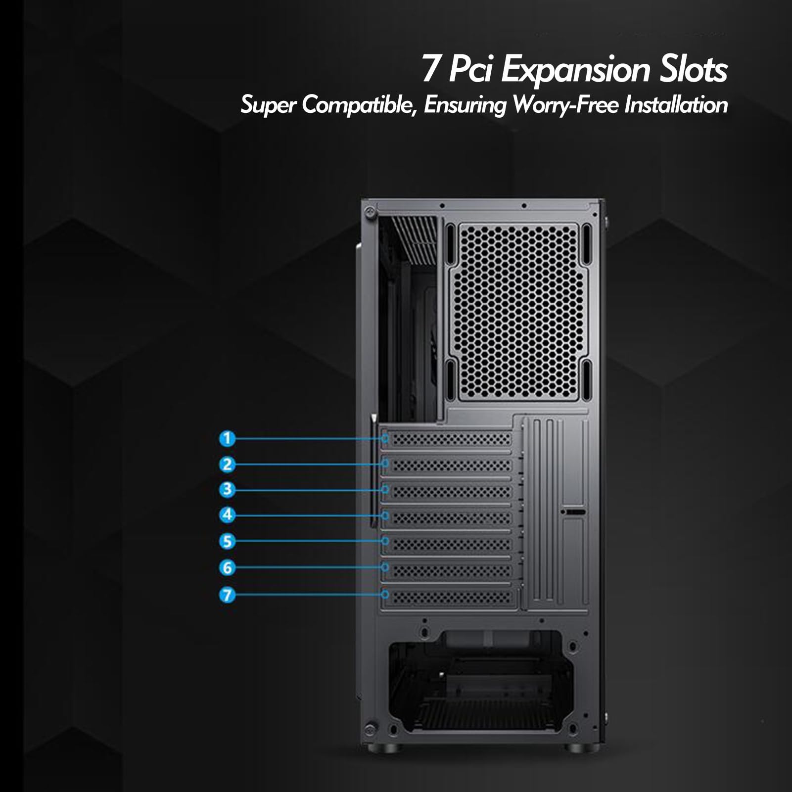 Obudowa do gier komputerowych, Mid-Tower ATX M-ATX ITX, Obudowa komputera PC z 6 wentylatorami, Przezroczyste panele boczne, Obsługuje chłodzenie wodne, Nadaje się do gier i pracy biurowej