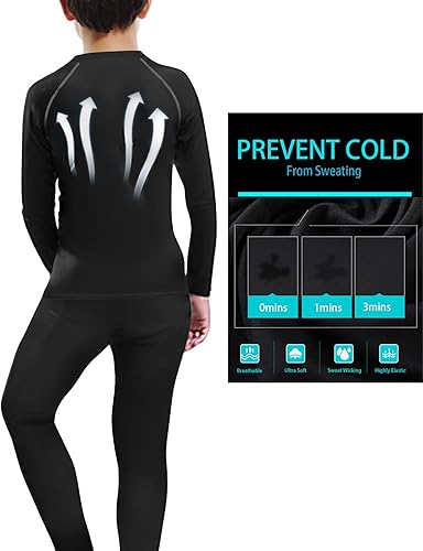 Vista 2 de HOPLYNN Paquete de 4 pantalones de compresión para niños y jóvenes, mallas atléticas, capa base debajo de los pantalones, equipo para deportes