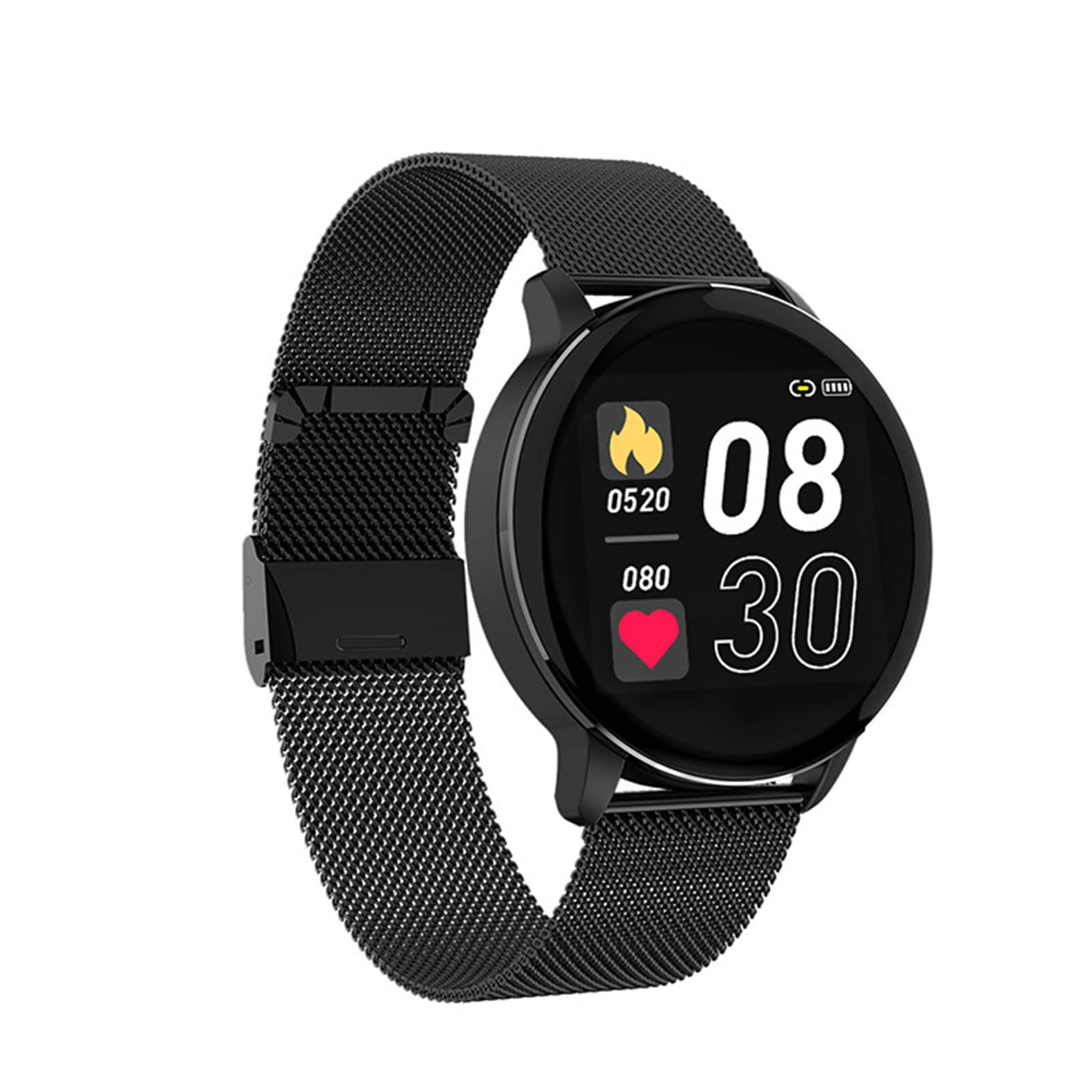 Damski wodoodporny inteligentny zegarek, 1,3'' pełny dotykowy zegarek fitness ze śledzeniem zdrowia kobiet, pulsometr, sportowy smartwatch outdoorowy do telefonów z systemem Android iOS, czarny
