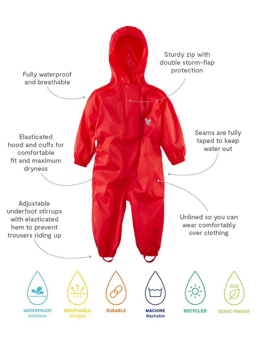 Muddy Puddles Riciclati Originali Impermeabile all-in-One Puddlesuit Unisex-Bambini e Ragazzi