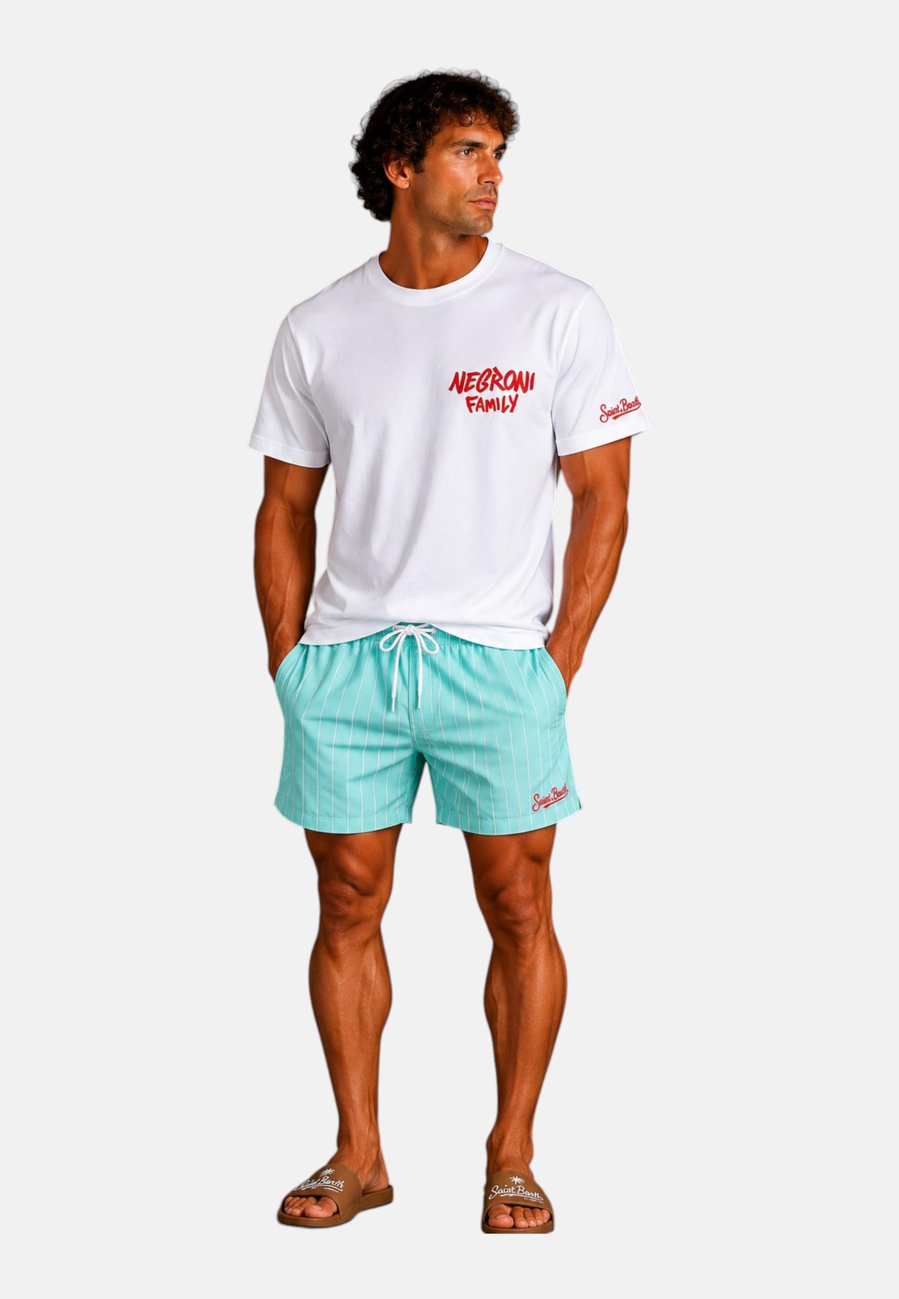 Saint Barth Mc2 - Camiseta de manga corta para hombre de algodón PRL0002-Cpt Negroni