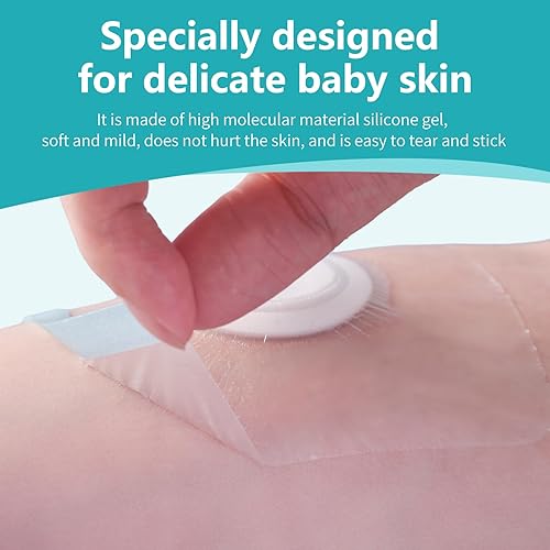 Miniatura 8 de Parches para el ombligo del bebé (15 piezas), parche de hernia, moldeador de ombligo con almohadillas de algodón impermeables, cinturón de hernia