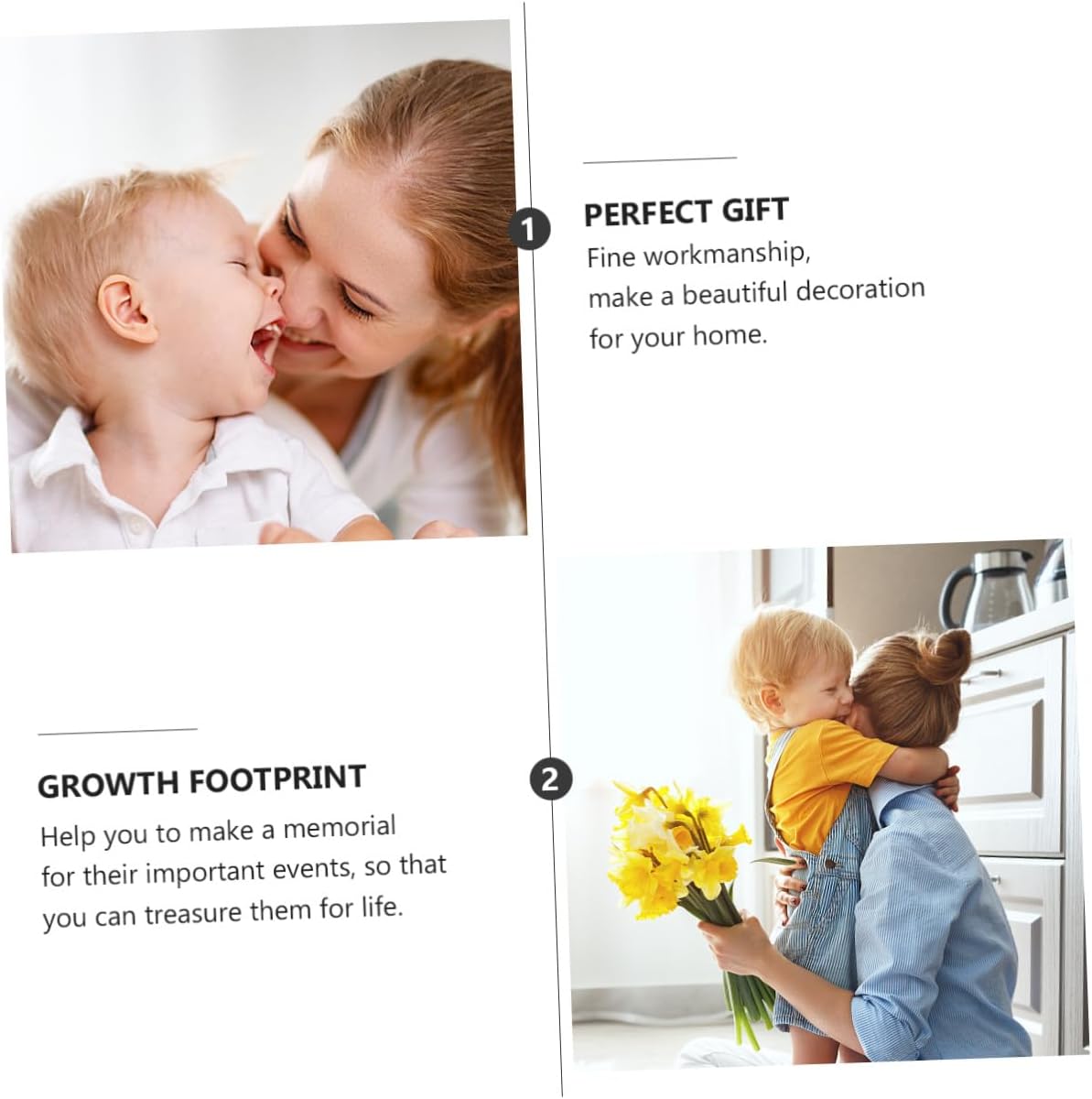 Toddmomy Creative Handprint Photo Frame Plastic Picture Holder Nursery Decor Keepsake for Growth Record