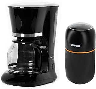 GEEPAS 1.5L Filter Coffee Machine & Coffee Grinder 80g Capacity Combo Set | 800W Coffee Maker for Instant Coffee, Espress…