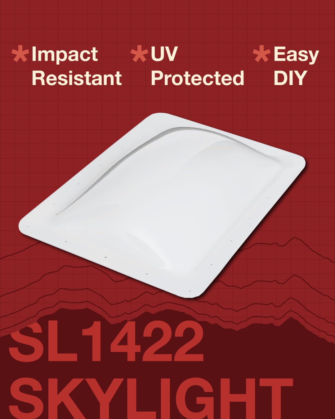 RVGUARD RV Skylight Replacement - 18x18" Universal Fit, UV & Impact Resistant - View #2