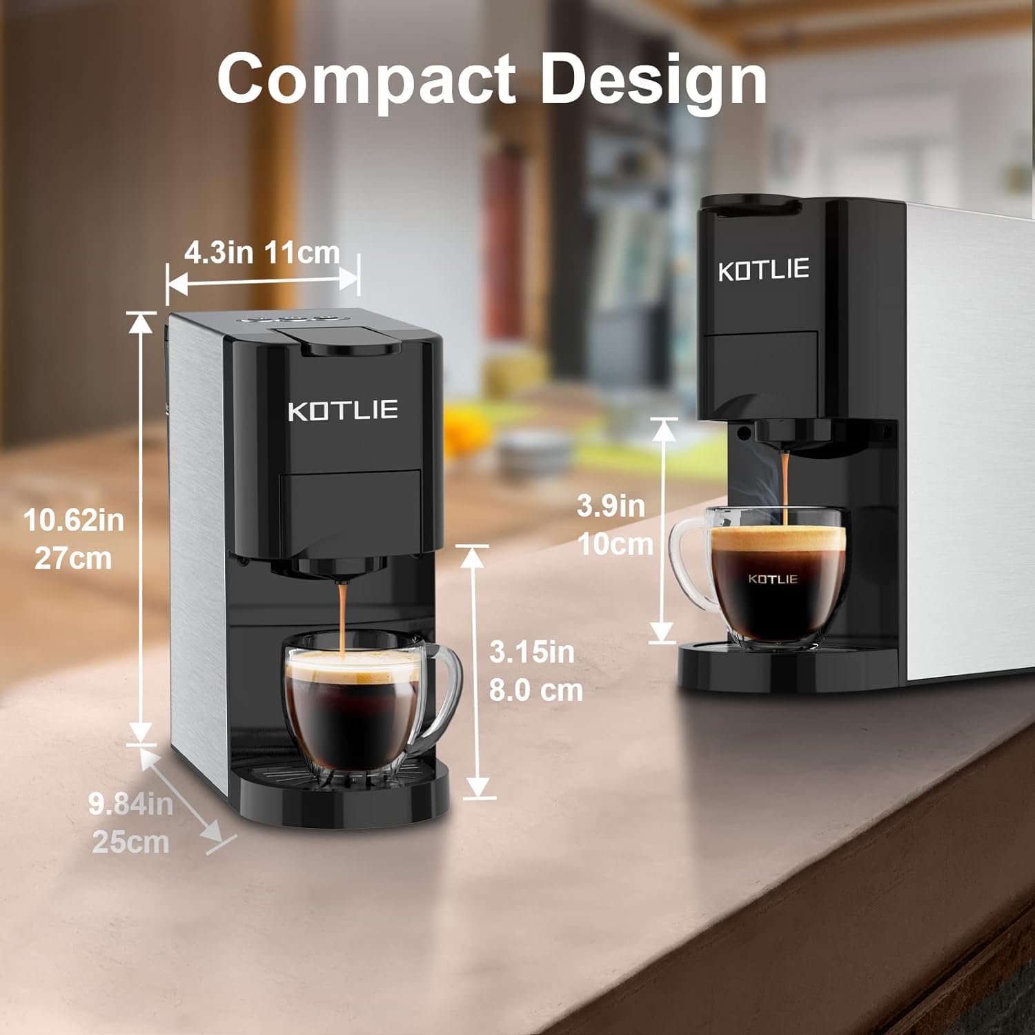 Ekspres do kawy Espresso 4 w 1 do kapsułek Nespresso Original/Dolce Gusto/L'OR/Starbucks/kapsułek z kawą mieloną i kapsułek z kawą ESE, 19 barowych automatycznych ekspresów do kawy