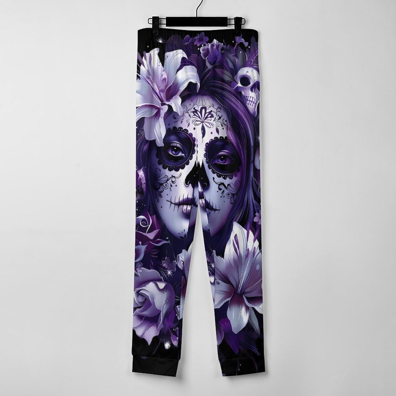 Sugar Skull Flowers Gothic Soft Women Pajamas Pants Long Lounge Bottoms Pant Sleepwear Nightwear Pjs