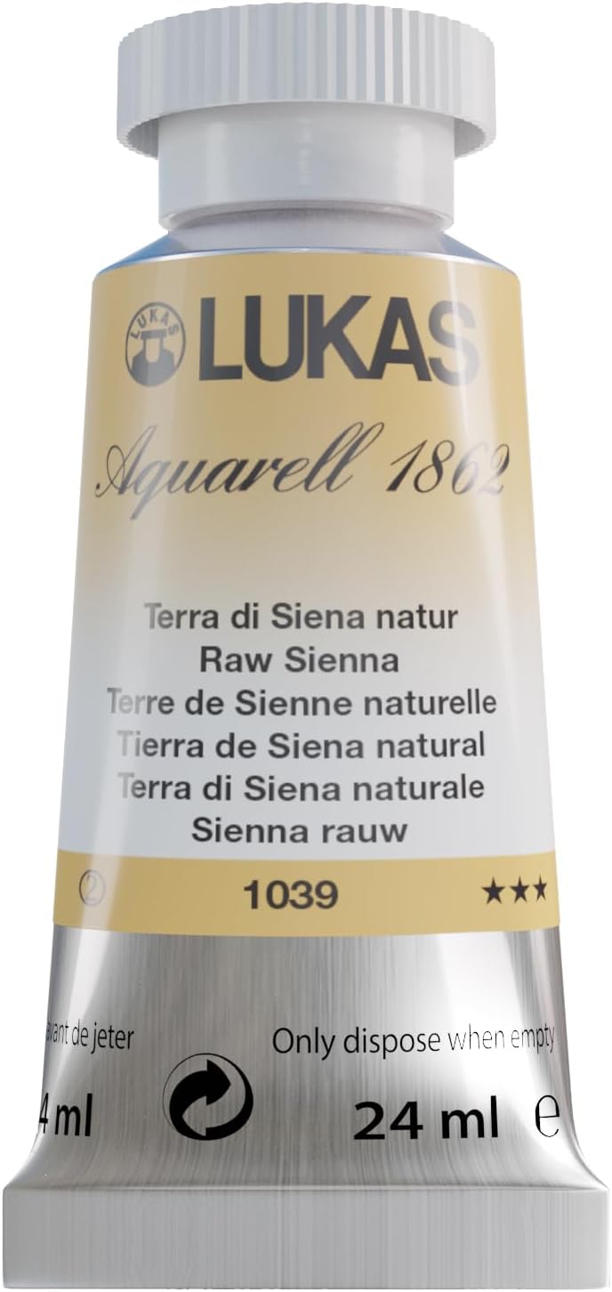 Lukas 1862 Aquarell Artists' Watercolor Tubes, Raw Sienna 24 ml - Vibrant Professional Grade Watercolor Paint - Easy-to-Wet, Intense Color, Long-lasting - Ideal for Professional Watercolorists