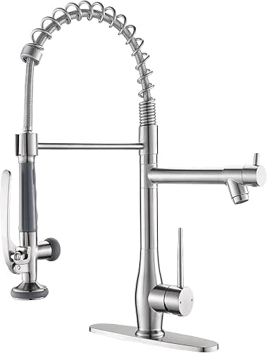 GIMILI Commercial Kitchen Sink Faucet with Pull Down Sprayer Brushed