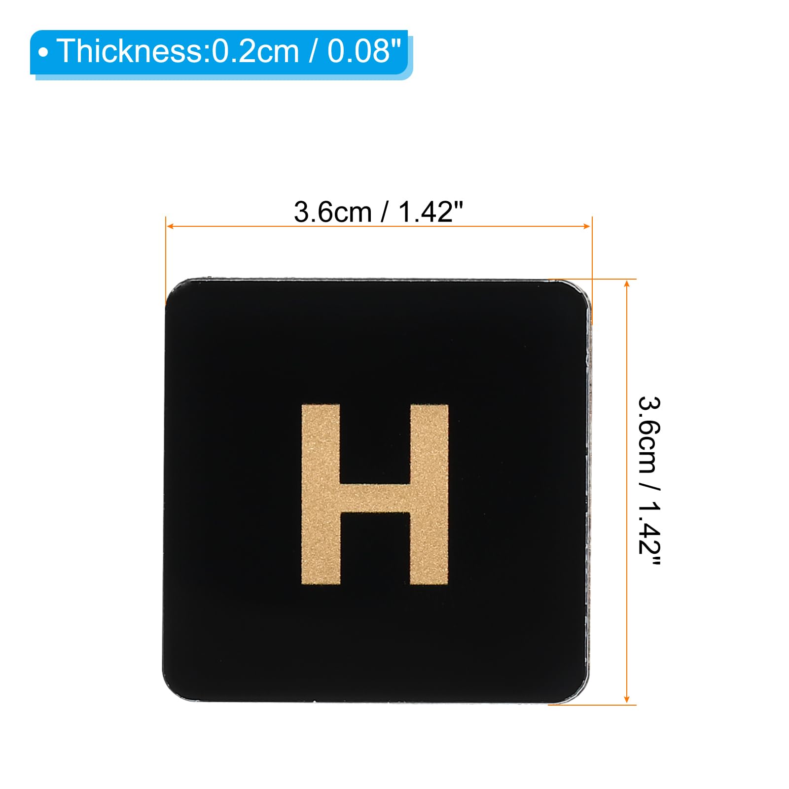 PATIKIL Self Stick C/H Water Label, 3 works/6 Pack Acrylic Square Shape Hot/Cold Sticker Signs for Faucets Sinks Black - Image 2