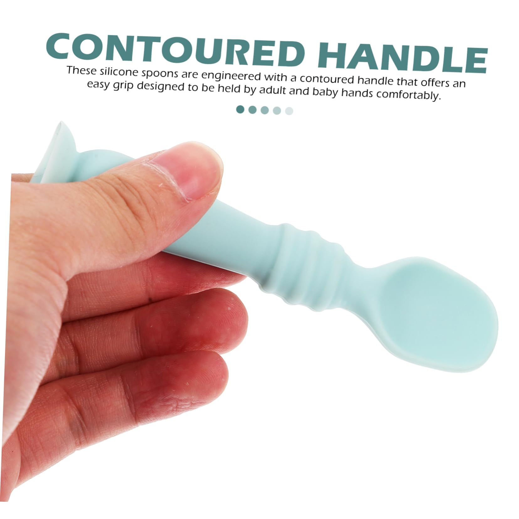 Toyvian 2pcs Eating Training Serving Utensils Utensils Scoops Silicone for Training Tableware for Silicone