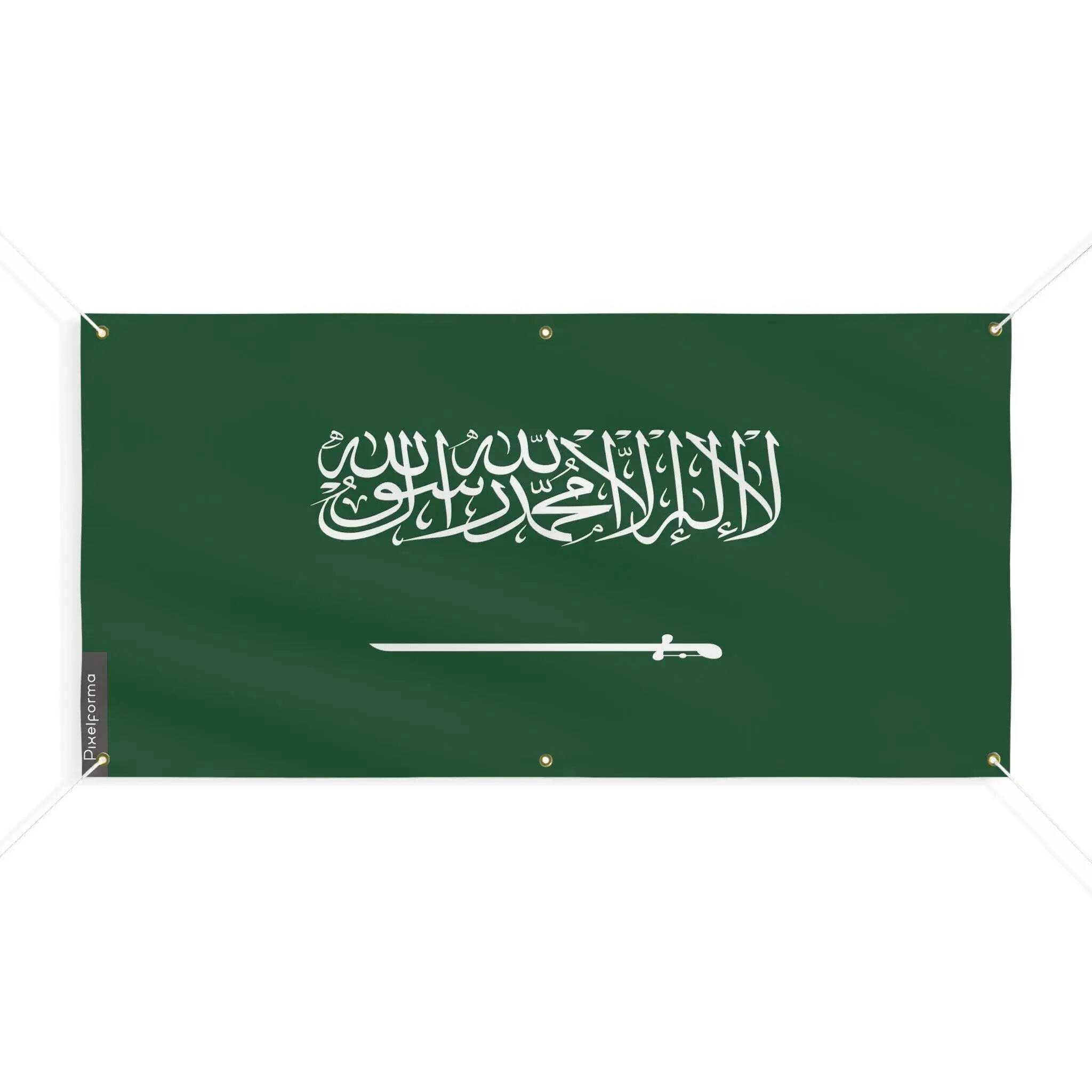 Drapeau Arabie saoudite 100x200cm pavillon vert taille M 6 oeillets pour mât