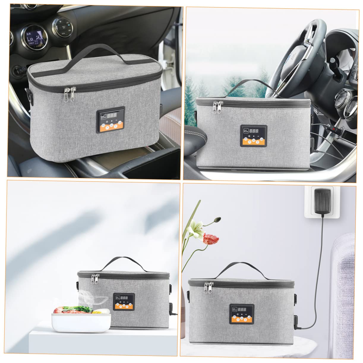 ULTECHNOVO Chauffe-biberon Portable 8l en Tissu Oxford, Affichage la Température Instantanée, Prise 12v et Sangle, pour Voiture et Extérieur