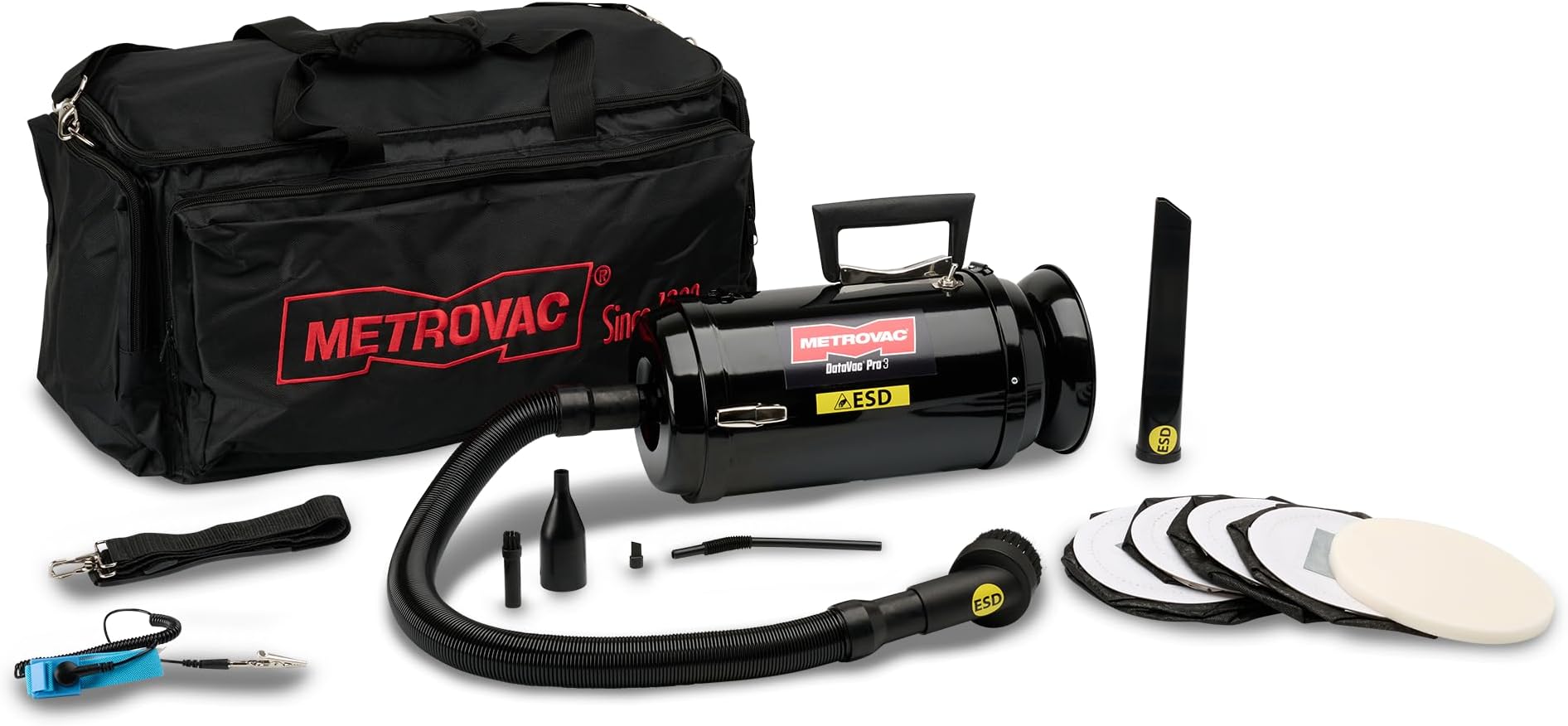 Metro Vacuum DV3ESD1 DataVac/3 ESD Anti-Static 1.7-HP Vacuum/Blower with Hepa Filter, Black