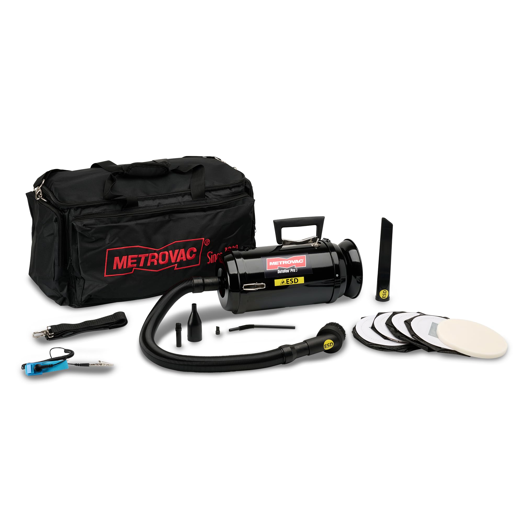 METROVAC Metro Vacuum DV3ESD1 DataVac/3 ESD Anti-Static 1.7-HP Vacuum/Blower with Hepa Filter, Black