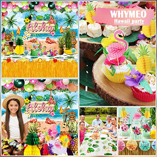 image for WHYMEO Hawaiian Luau Party Decorations(161 Pcs), Tropical Summer Beach