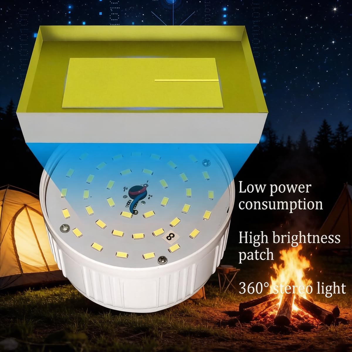 Lampada solare LED telecomando campeggio LED Blub tenda lanterna luci 5 modalità USB ricaricabile portatile gancio appeso all'aperto pesca emergenza cortile interruzione di corrente 3 pezzi