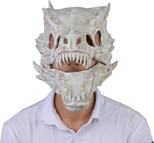Juego de recuerdos de fiesta Chupete de hueso de dragón Animales Máscara de látex Simulación Cabeza móvil Máscara de dinosaurio Máscara de Halloween