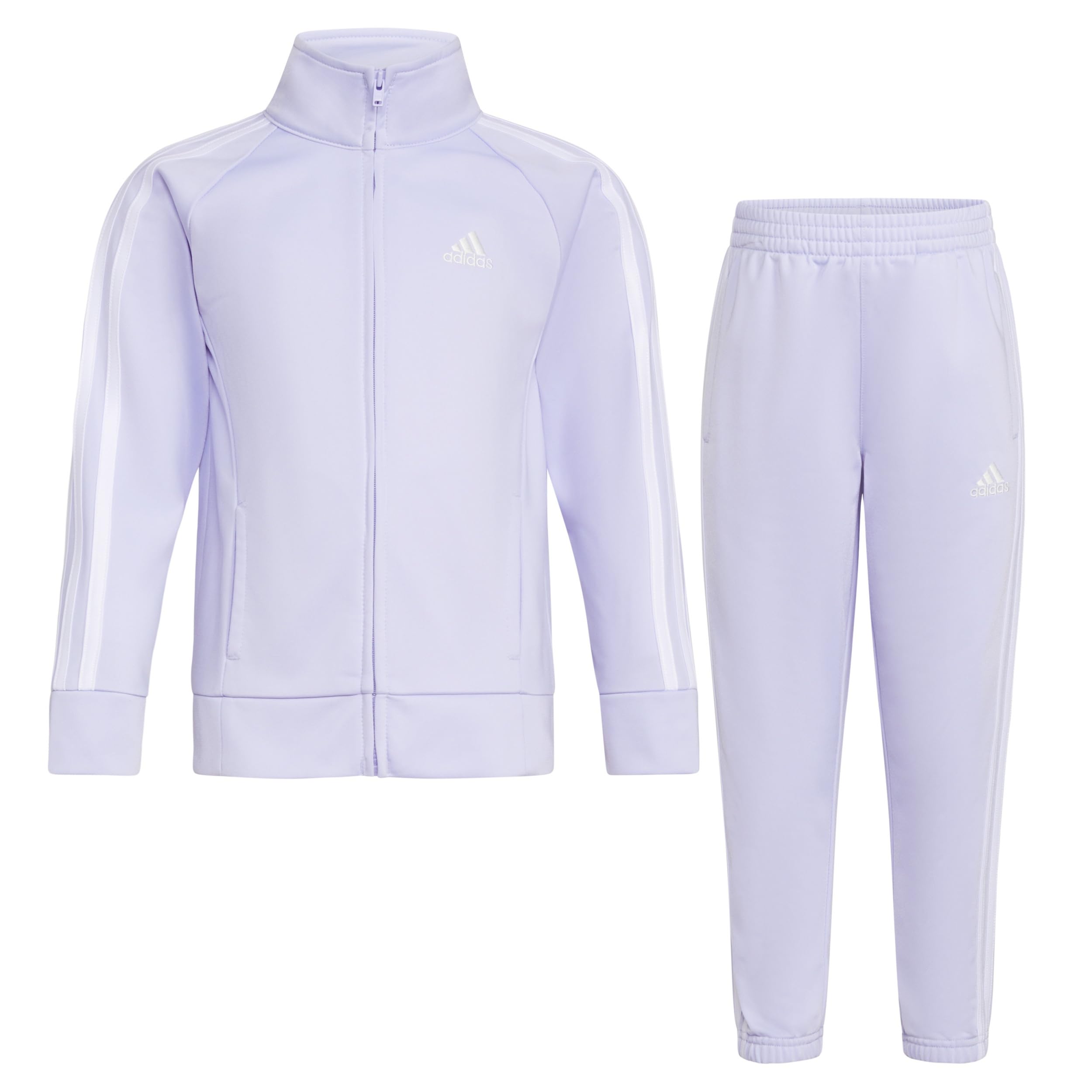 Little Girl's Zip Front Classic Tricot Jacket and Joggers Set