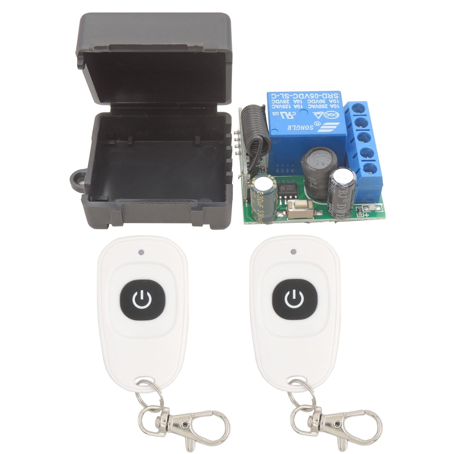 DieseRC 5V - 30V Interruptor Remoto por Radio 1 Canal Receptor de relé de Control de Radio 12V 24V con transmisor Llavero Control de relé de Contacto Libre de potencial