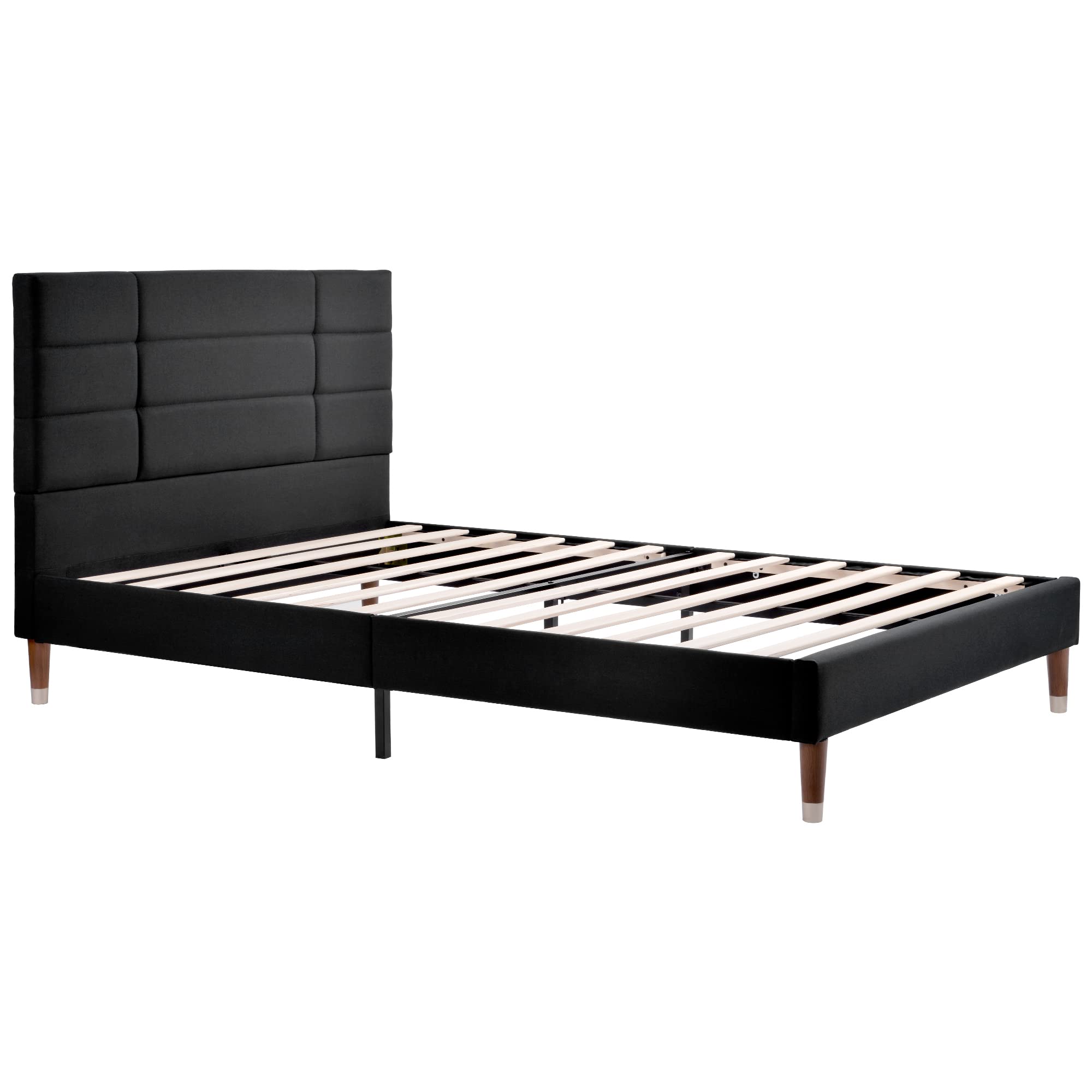 Idemon Letti imbottiti con USB, letti matrimoniali con doghe in metallo, struttura in lino, letti per ragazzi, letti per adulti (senza materasso) (beige chiaro, 160 x 200 cm