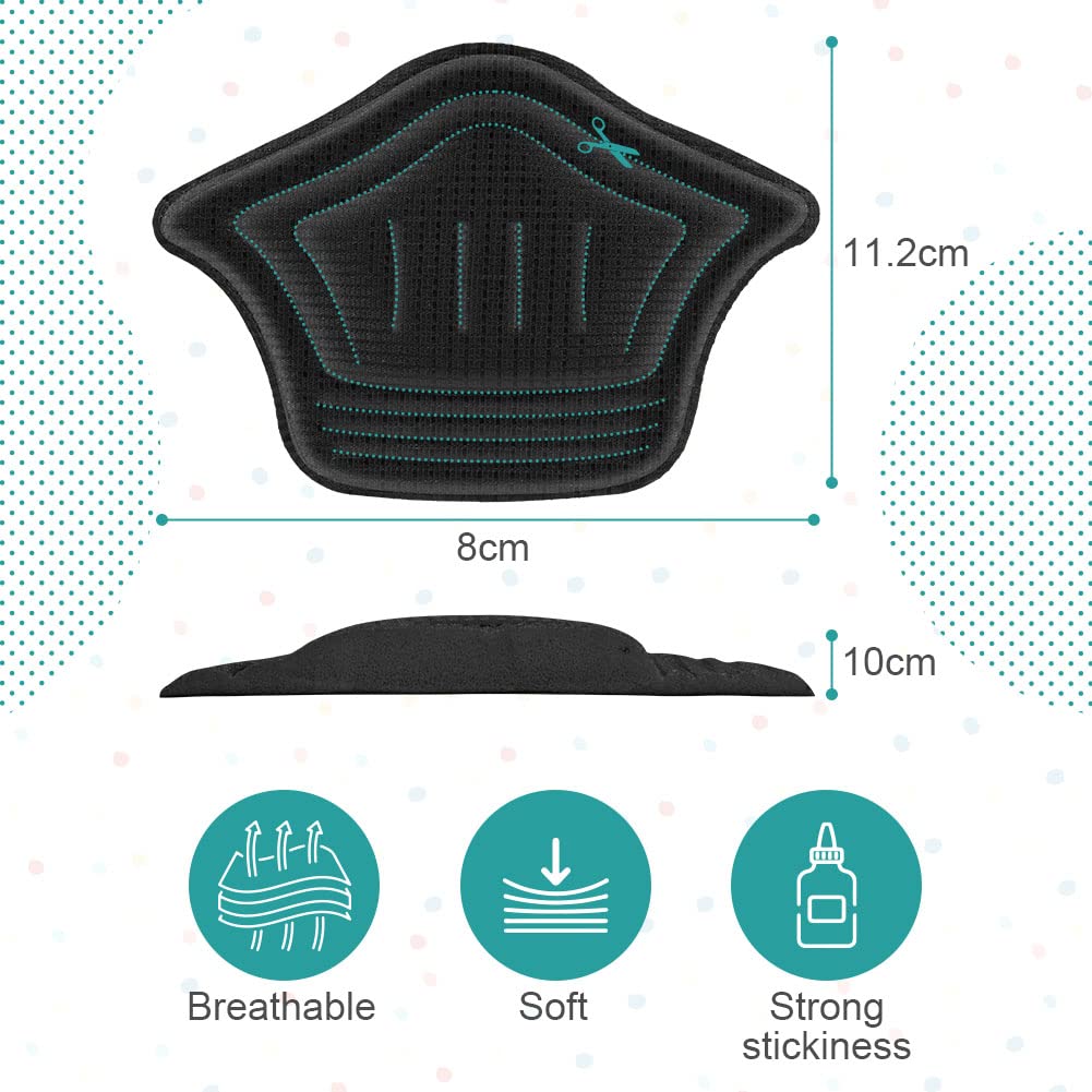 ACWOO 4 Pares Almohadillas De Talón Autoadhesivas, Almohadilla Talon Cómodo, Almohadillas Esponja para Talón, Plantillas Zapatos Autoadhesivas Adecuado Para Evitar Ampollas, Hombres y Mujeres, 10mm