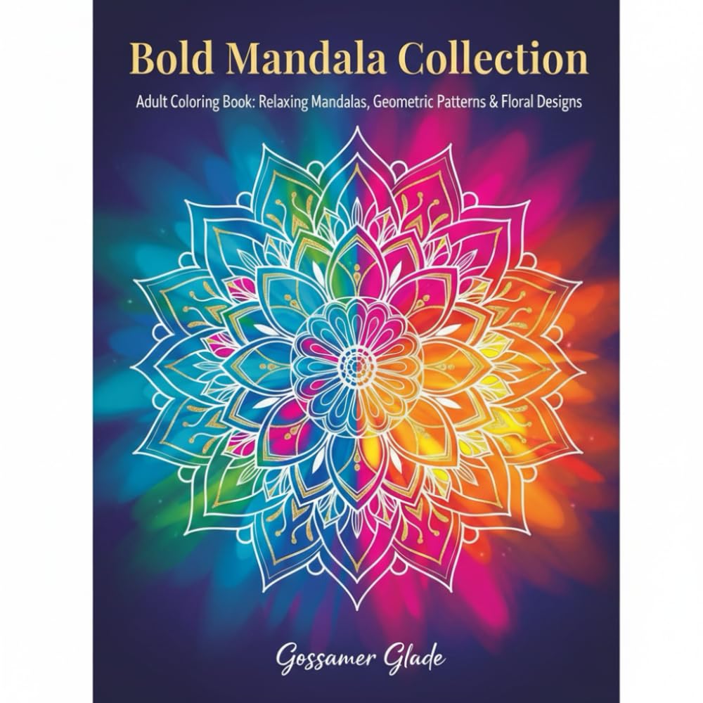 Bold Mandala Collection: Adult Coloring Book – Relaxing Mandalas, Geometric Patterns & Floral Designs