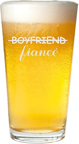 Veracco Novio prometido divertido regalo de cumpleaños para el día del padre, copa de cerveza (transparente)