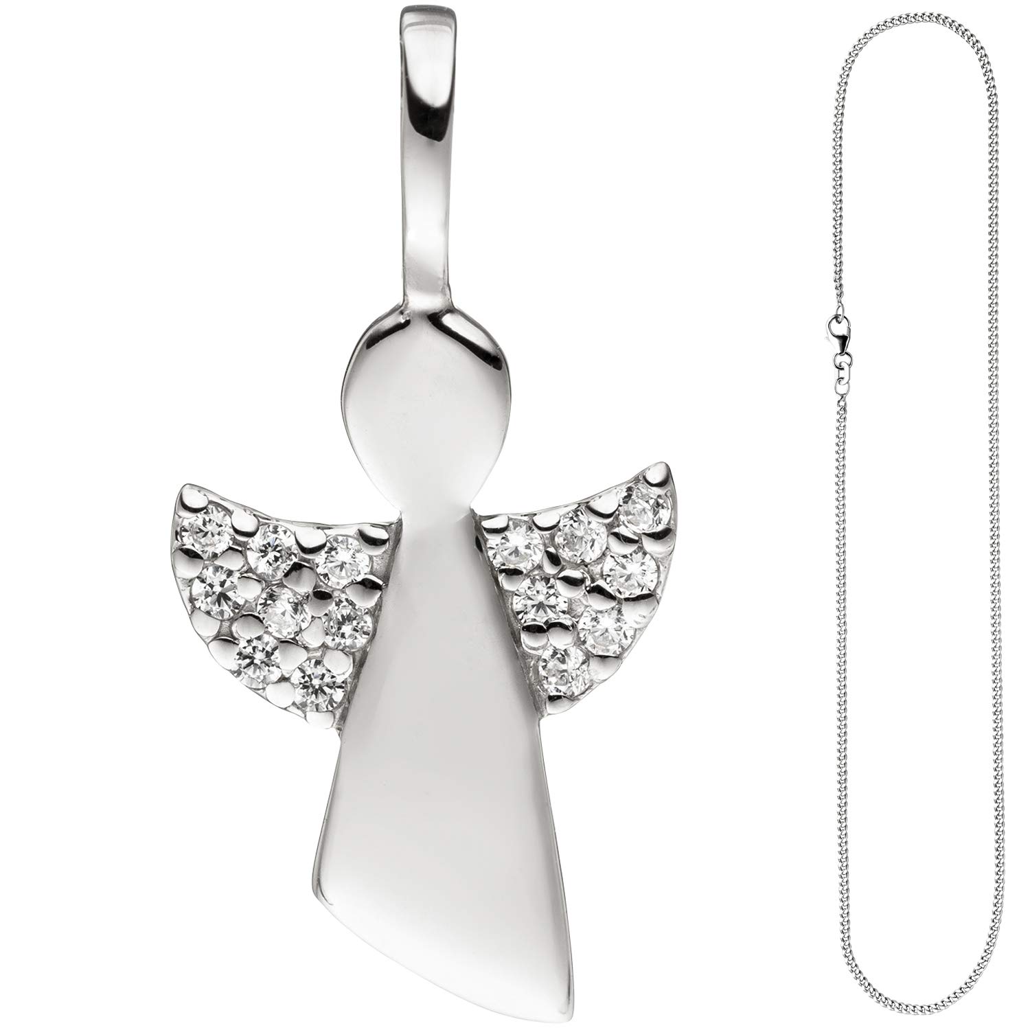 Jobo Damen-Anhänger Schutzengel aus 925 Sterling Silber mit Zirkonia