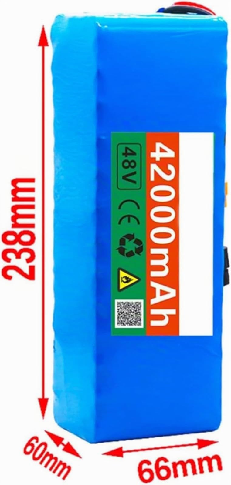 Batterie Lithium-ION 48V 42Ah pour Vélos Électriques, avec Protection BMS Intégrée, Compatible avec Les Moteurs De Vélos Électriques De 1500W À 200W Et Chargeur Inclus