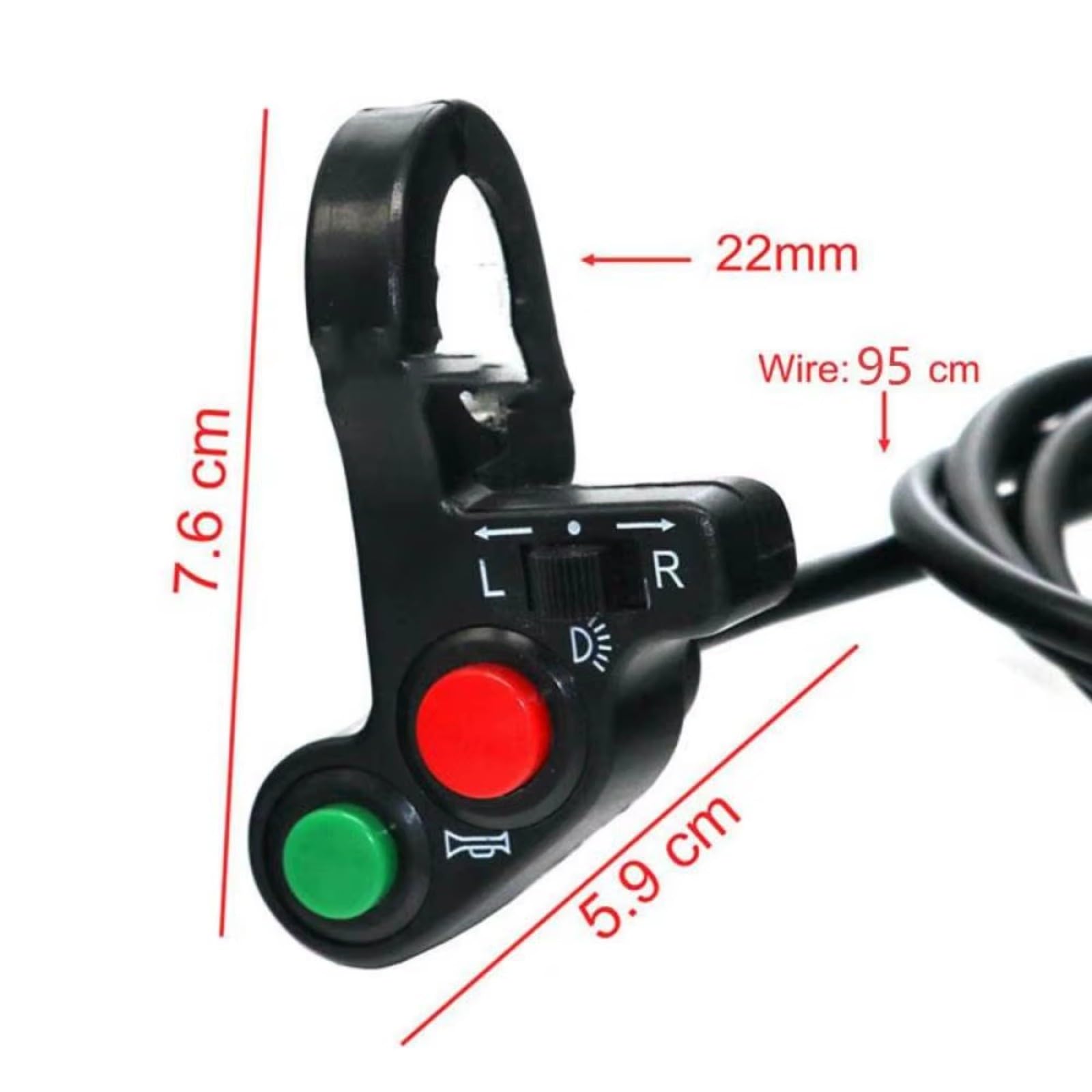 Interruptor Universal Manillar Motocicleta 7/8 "22 Mm