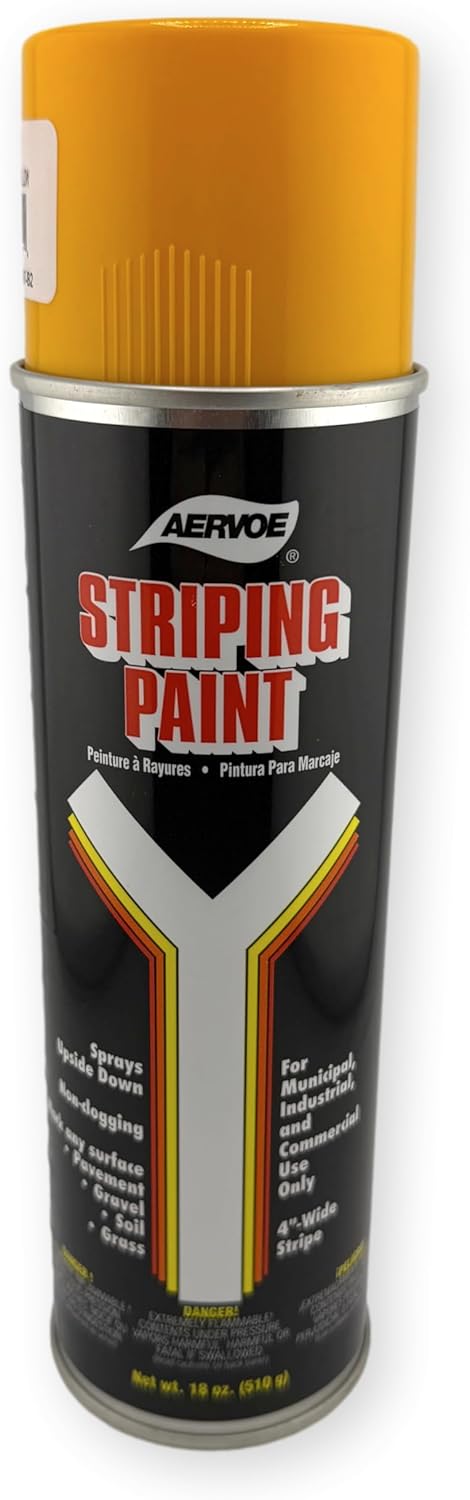 Aervoe 720 18 oz. Yellow Traffic Striping Paint (Solvent-Based) 12-pack
