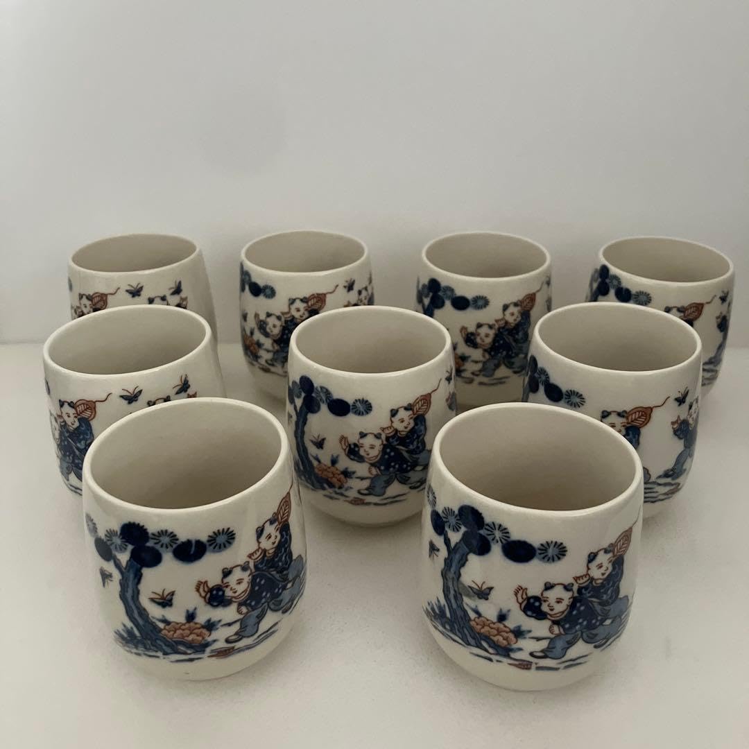 有田焼　高麗庵　御湯呑み Amazon.co.jp: 有田焼 名窯鍋島華山唐子 湯呑み9客 ヴィンテージ