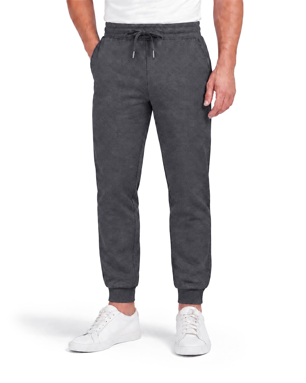 Joggers for Men Short Length Cotton Sweatpants with Pockets