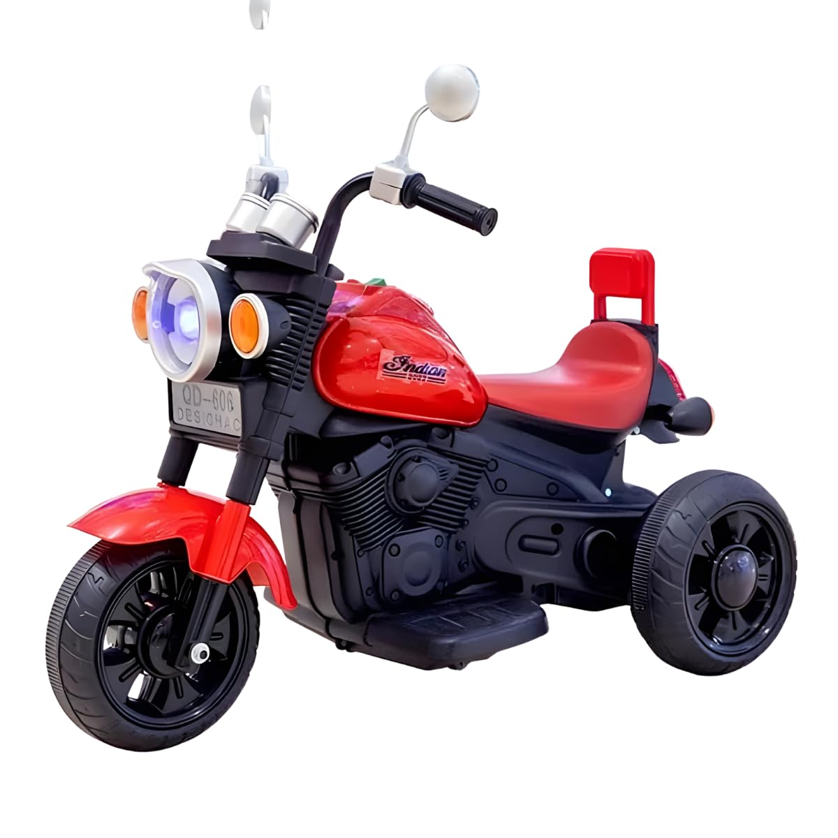Harley Battery Operated Ride On Bike for Kids with Music and Lights, for 2 to 5 Year Child with Foot Accelerator Made in India (RED)