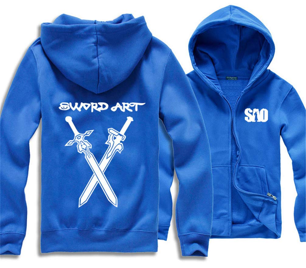 Anime Sword Art Online Kirito SAO bluzy z kapturem kurtka dla dorosłych cosplay zamek kurtka odzież wierzchnia płaszcz