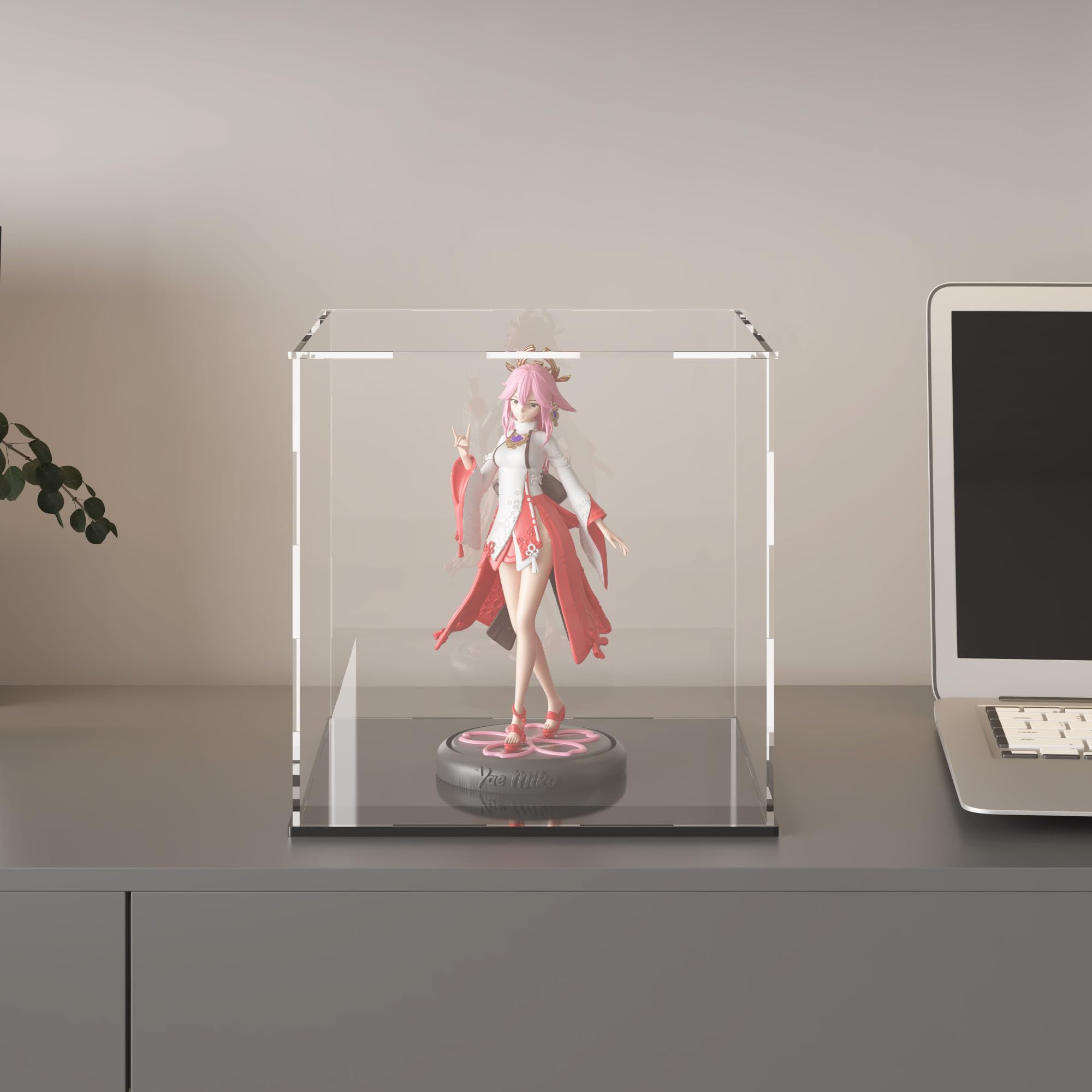 CANCLEAR Acrylic Display Case for Collectibles and Toys, Versatile Clear Acrylic Display Box with Black Base for Action Figures and Trophy,10x10x14-inch