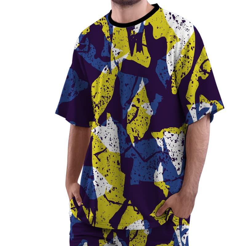 Image of TheYaYaCafe All Over Printed Oversized T-shirts and Shorts Set of Men | Co-ord Set of Men
