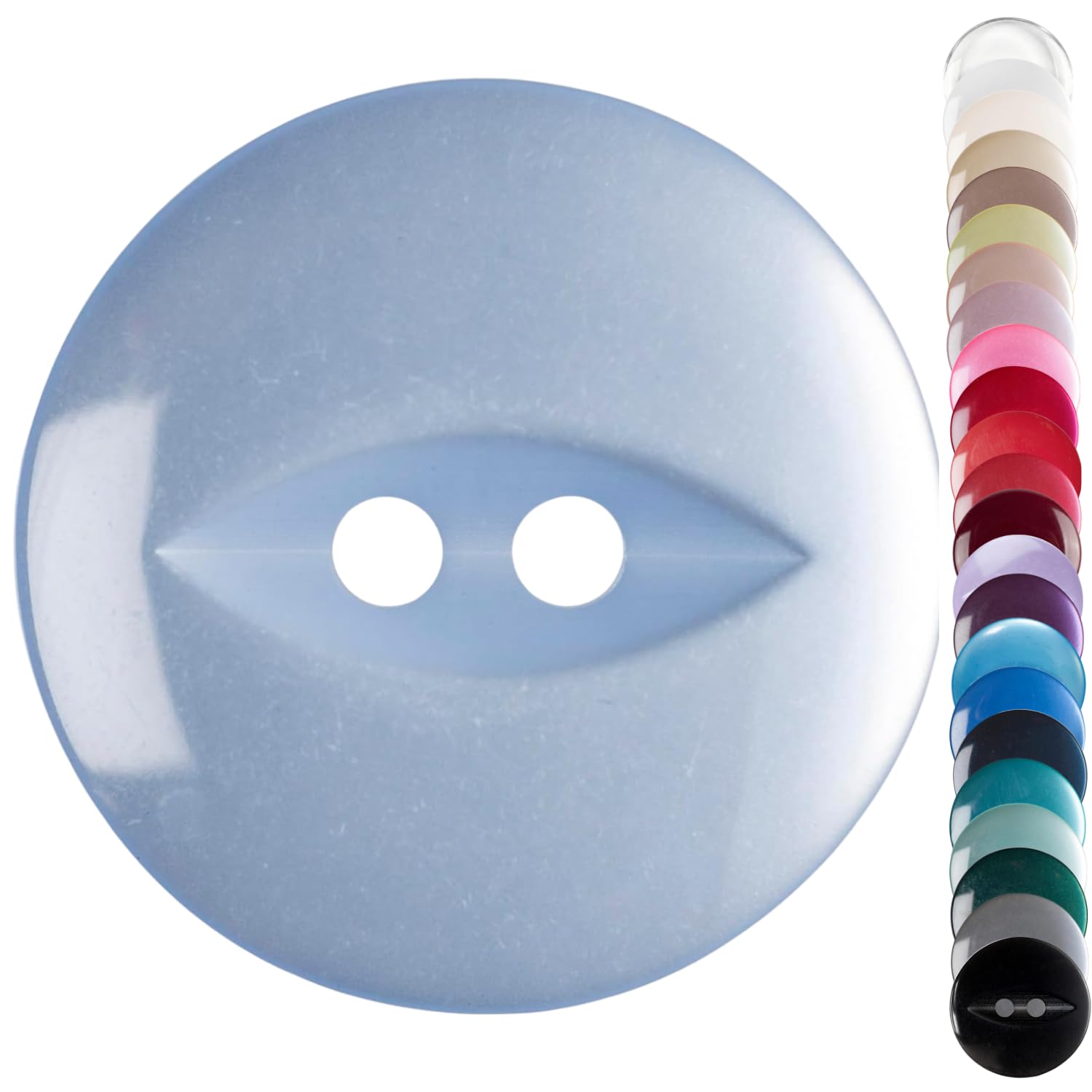 Light Blue Baby Cardigan Buttons, 11mm Fish Eye, Pack of 10 Matching