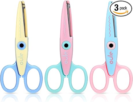 3pcs Zig Zag Scissor,Decorative Pattern Edge Craft Scissor,5.2 x 2.52 Inch