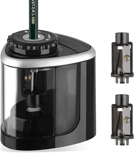 Linkstyle Electric Pencil Sharpener, Kids Friendly Electric & Battery Operated Pencil Sharpener Automated Cordless Sharpener for School, Home, Office, Classroom & More