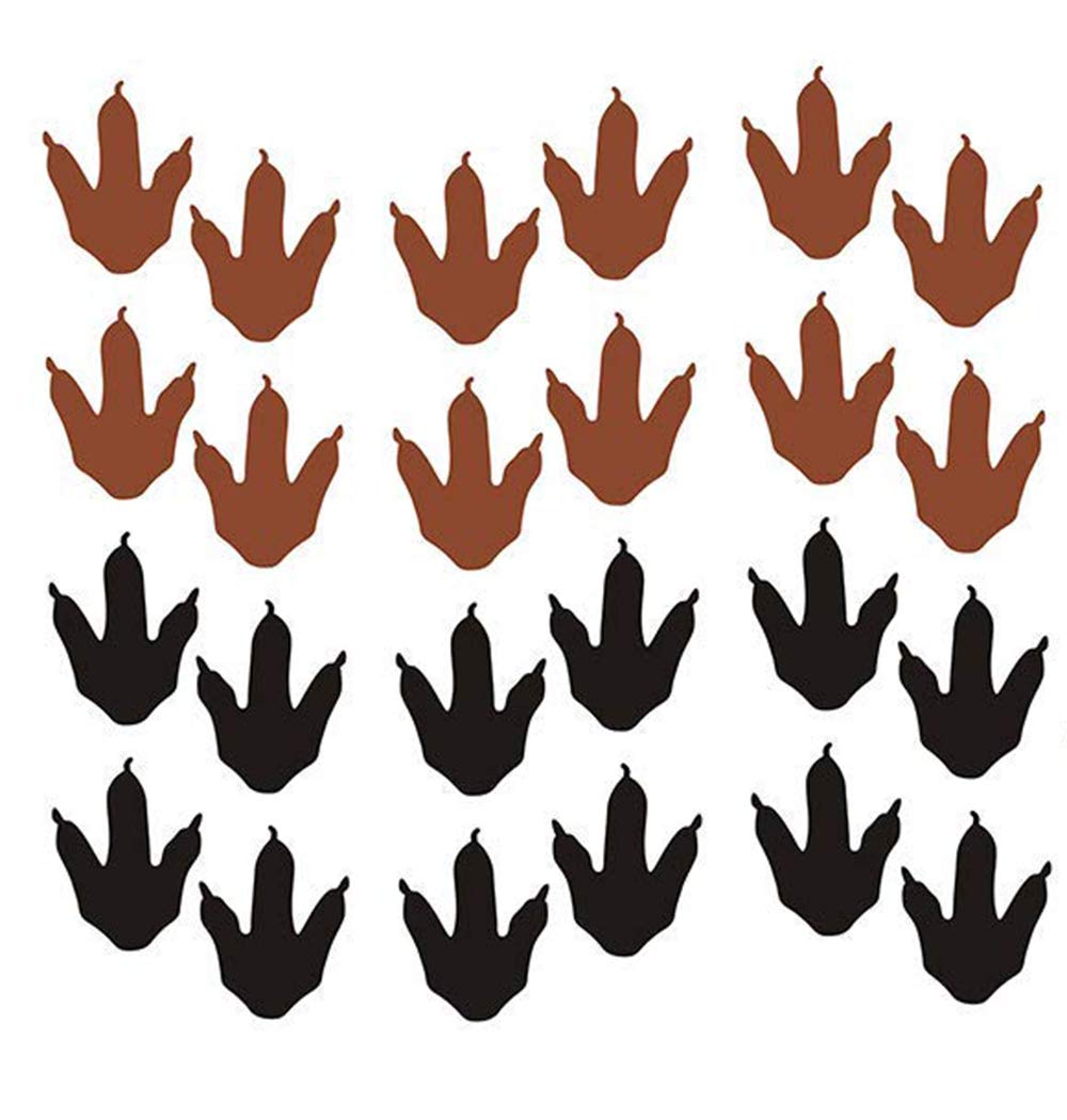 EasmaDinosaur Footprints Wall Decals (56pcs) 4 Size Dinosaur Tracks Decals Dinosaur Decor Baby Nursery Decals Removable Peel and Stick Vinyl Decals