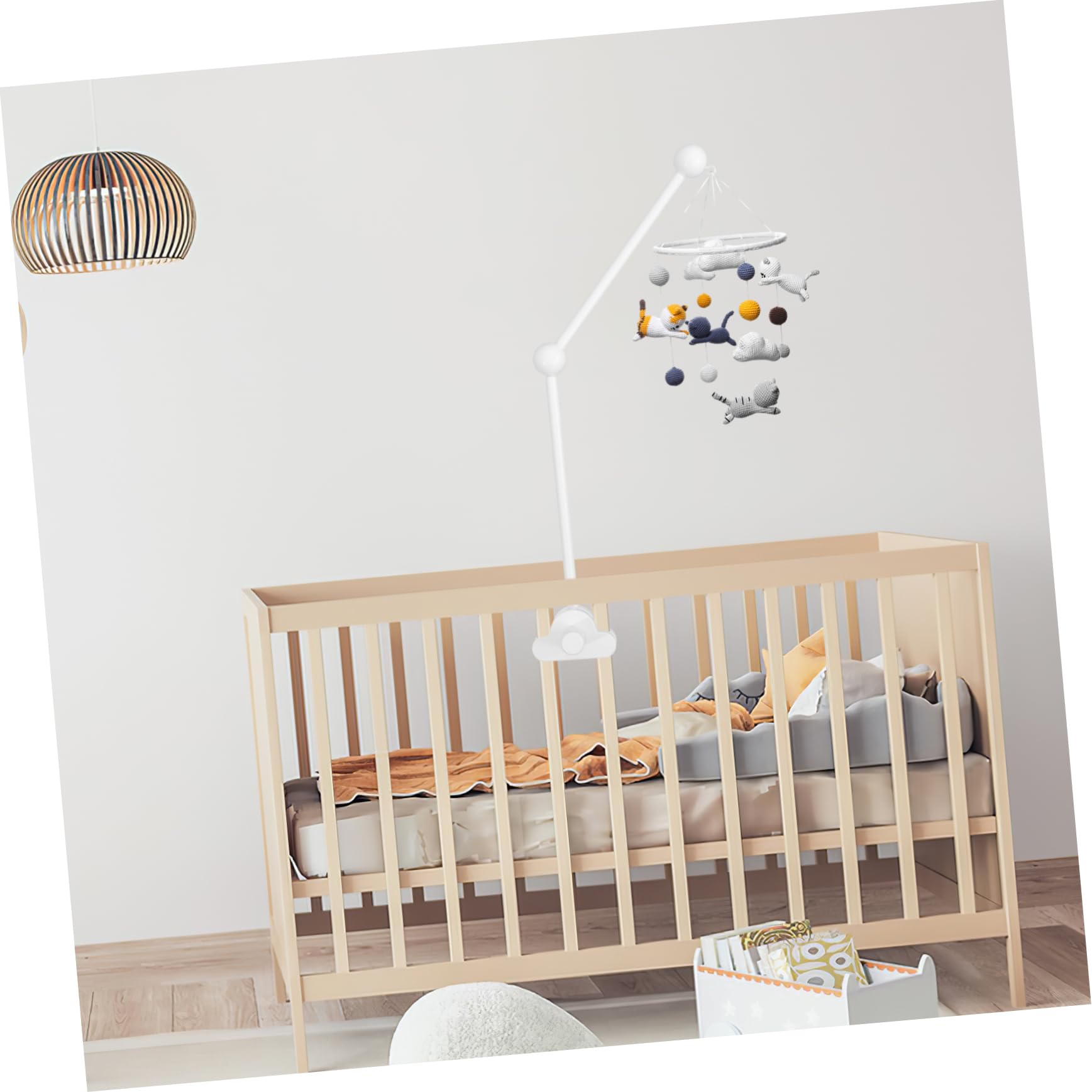 VICASKY 5pièces Mobile De Berceau avec Support Forme De Accroche Mobile pour Lit Garçon Fille Accessoire De Décoration Ludique Et Apaisant pour Nursery