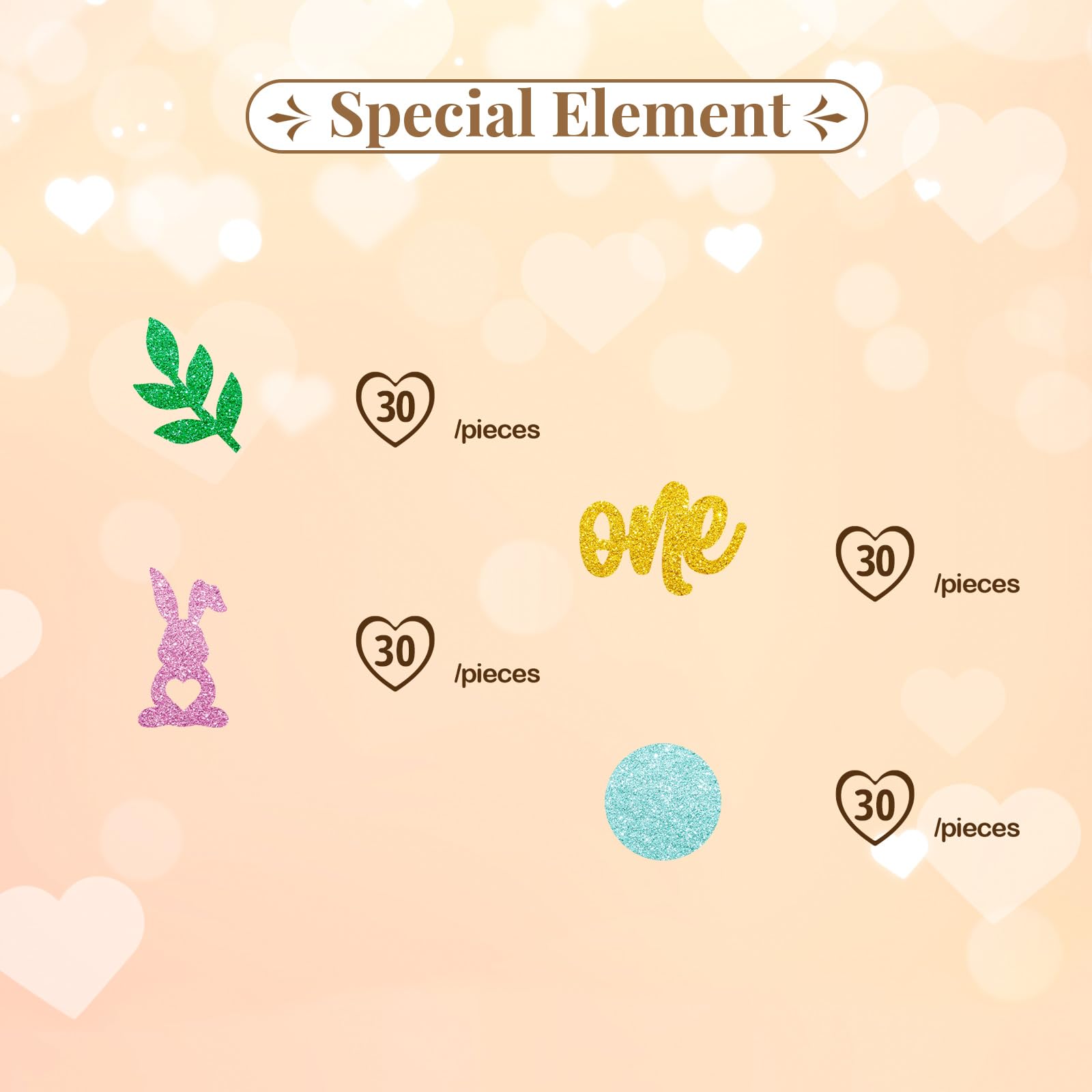 120 szt. zajączek wielkanocny One Confetti, Some Bunny Is One Confetti, różowy brokatowy królik króliczek baby shower stół rozproszony, motyw wielkanocny dekoracja na 1. urodziny