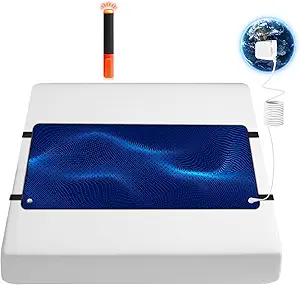 Grounding Mat for Bed,Energy Mat Grounding Pad for Sleeping, Relieve Stress,Improves Sleep,Anti-Static Mat,Anti-Slip Ground Mattress with 15 Feet Cord and Test Pen (Dark Black, Twin 39"x26")